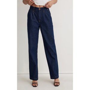Madewell Baggy Pleated Straight Jeans Woodham Wash Size 26 NH757